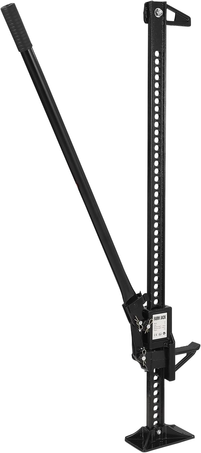 Farm Jack, 48 Inch Ratcheting Off Road Utility High Lift Jacks, 3 Ton (6600 Lb) Capacity Farm Jack for Tractor Truck Car Jeep, Black (48 in)
