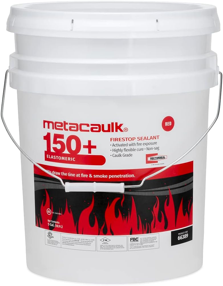 Rectorseal 66389 5-Gallon Pail Metacaulk Mc 150+ Firestop Sealant , Red