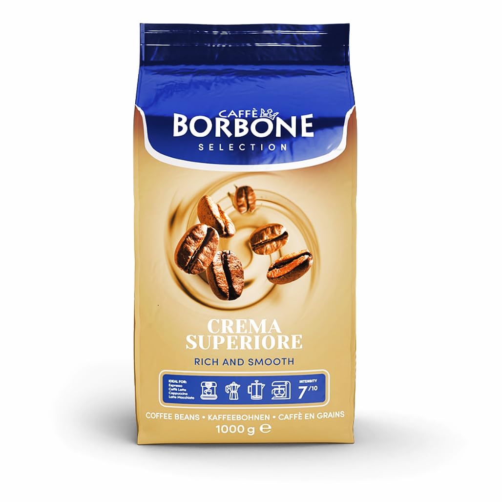 Caffe Borbone Whole Bean Coffee, Medium Roast Arabica and Robusta Blend, Crema Superiore, Rich and Smooth Italian Coffee, 2.2 lb Bag
