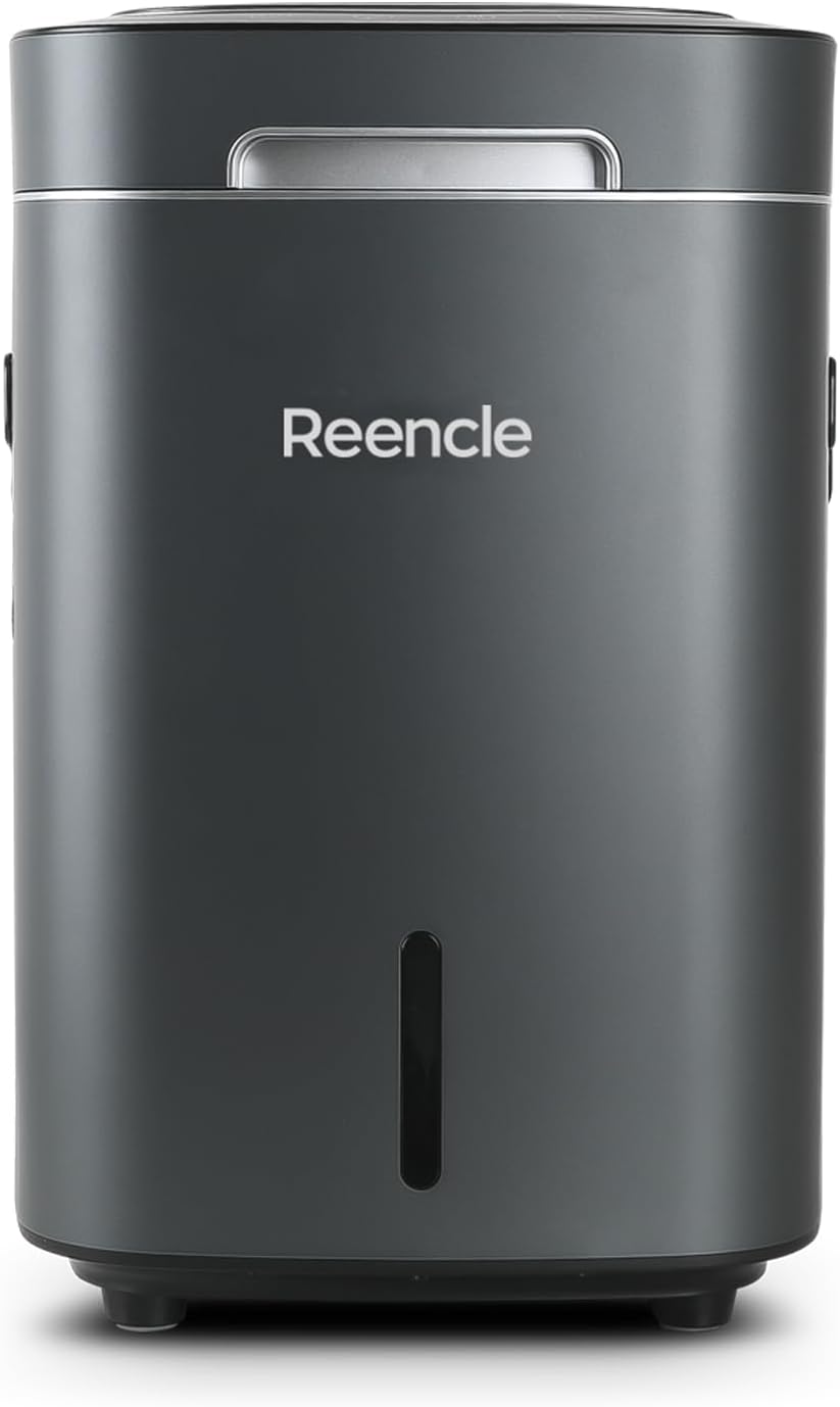 Reencle Electric Composter 14L Food Waste Compost Bin - Indoor Composting Machine, Odor-Free Rapid Decomposition, Whisper-Quiet, Turns Scraps into Soil for Home & Kitchen, Includes Starter Kit, Silver