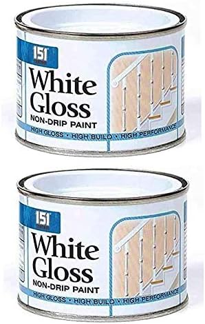 SDMAX 151 Coatings Pack Of 2 White High Gloss Non-Drip Paint 180ml Tin For Interior Exterior Wood Metal Concrete