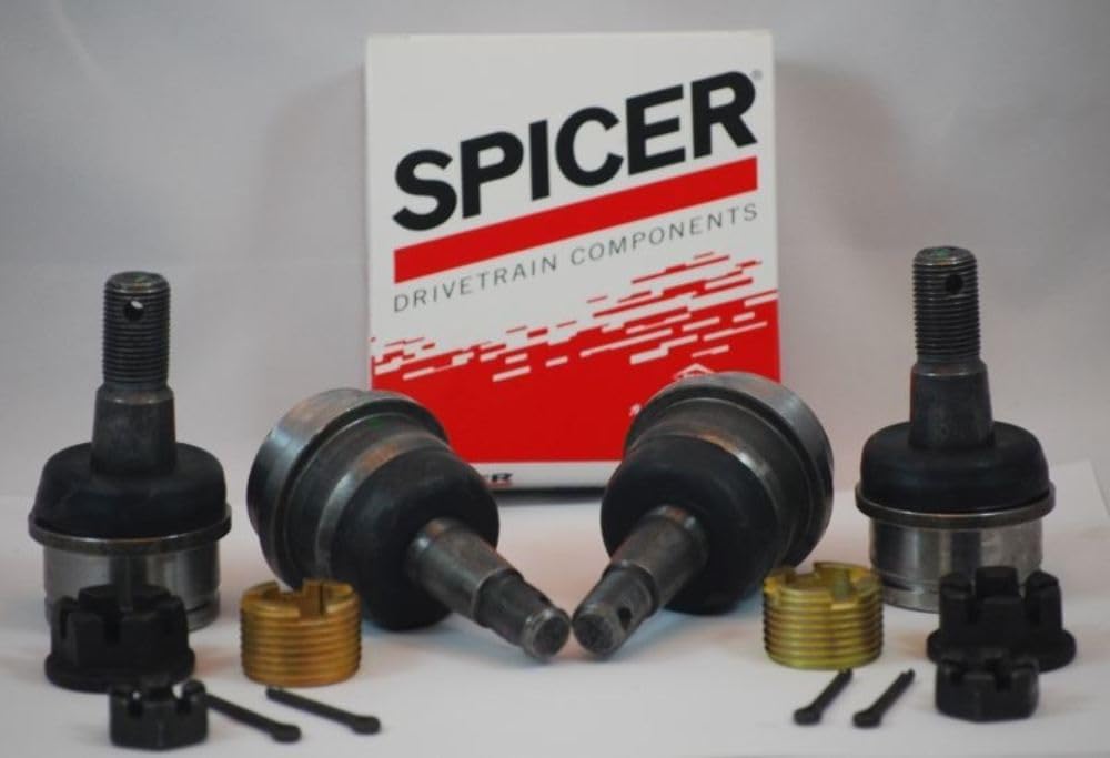 Dana 30 / Dana 44 Upper and Lower Ball Joint Kit Left and Right Side Compatible with Jeep Wrangler TJ YJ Cherokee XJ