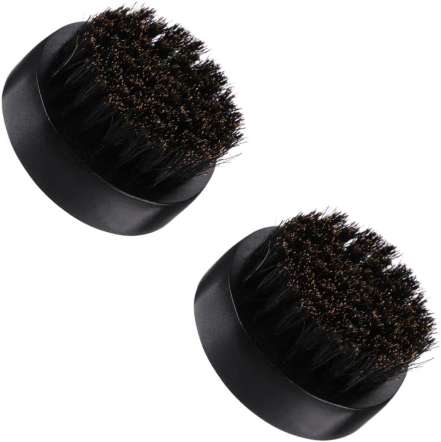 minkissy 2pcs Vegan Beard Brush Men Bristle Brush for Beard Styling Care Mustache Grooming Tool Natural Boar Bristle