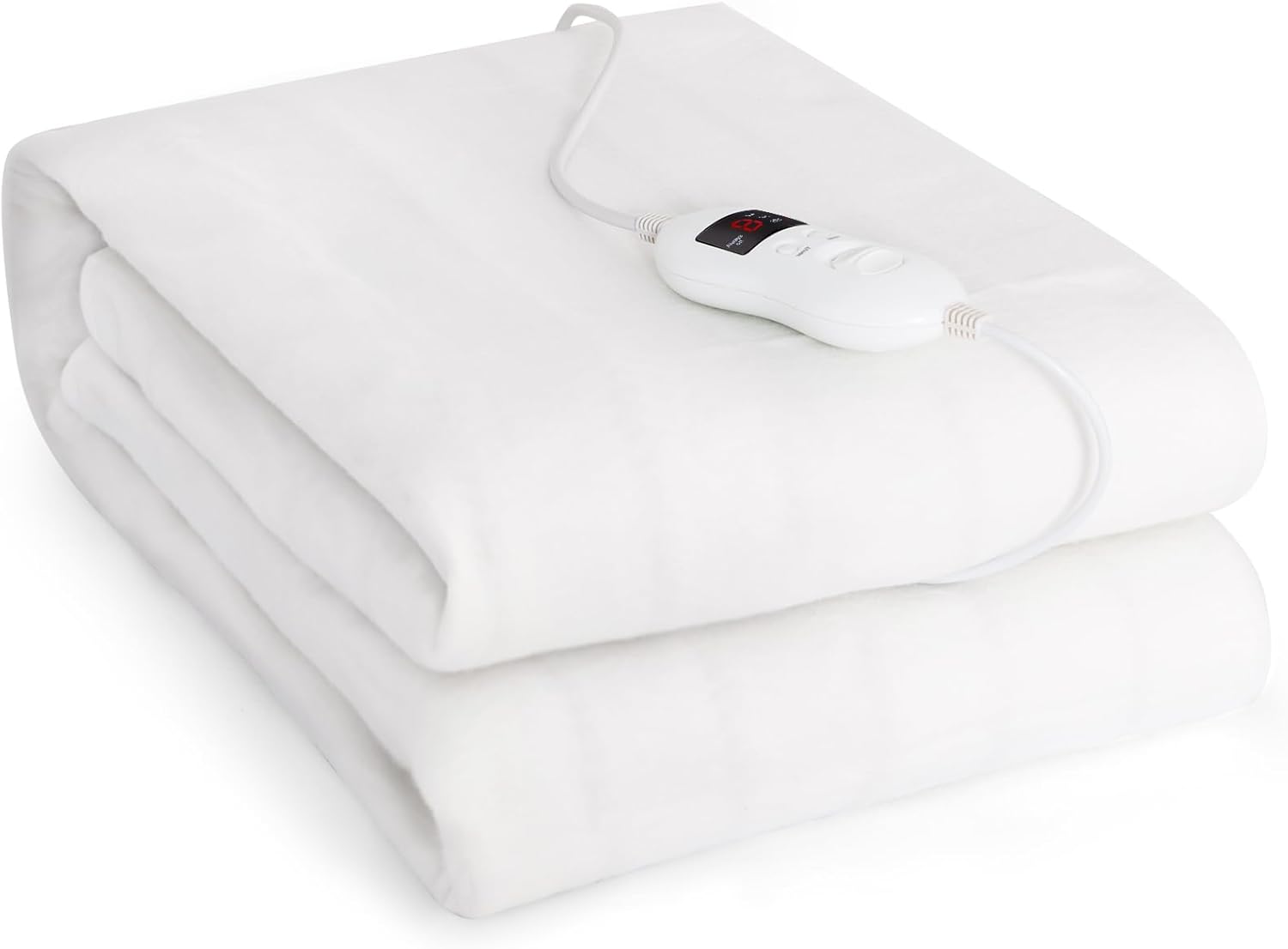 COSTWAY Electric Blanket, Heated Underblanket Bed Warmer with Single/Dual Control, 8 Heat Settings, Timer & Overheat Protection, Machine Washable Fitted Heated Mattress Pad Cover (Double-190x135cm)