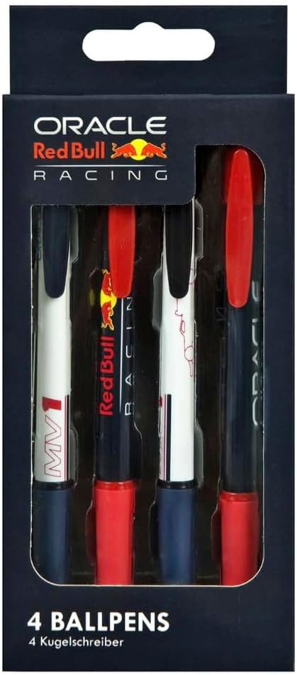 Sporting Profiles Red Bull Racing Oracle Ballpoint Pens – Set of 4 Official F1 Merchandise