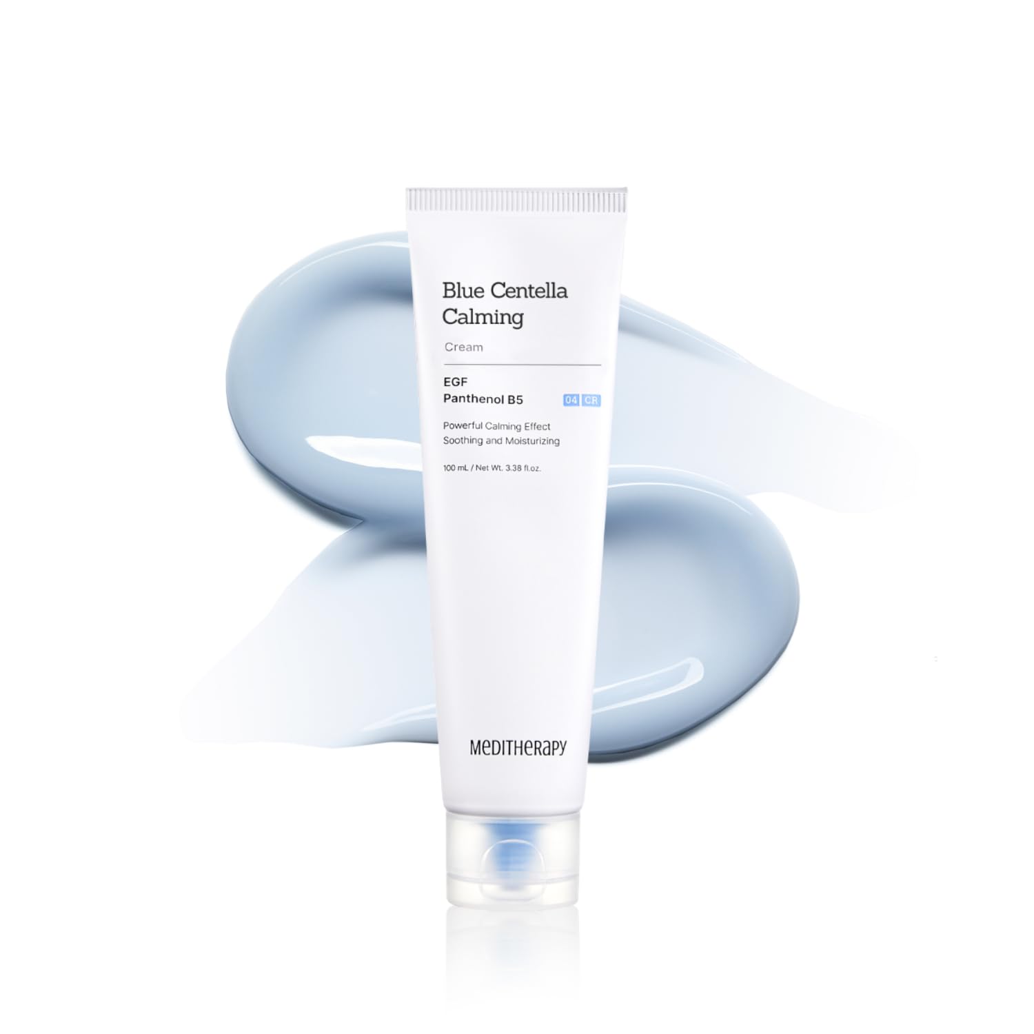 MEDITHERAPY Blue Centella Calming Cream - Hydrating Korean Face Moisturizer - Rapid Soothing Moisturizer Face Cream for All Types - Strengthening Skin Barrier for Glowing Skin - Non-Clogging 3.38 fl.