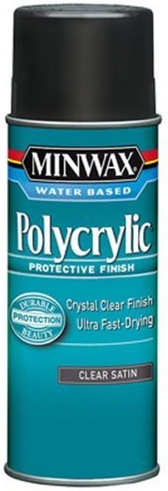 Minwax 33333000 Polycrylic Protective Finish Spray for Wood, Clear Satin, 11.5 oz. Aerosol Can