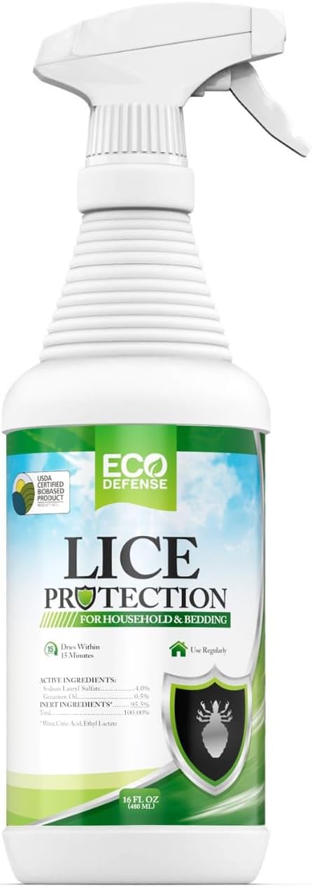 Eco Defense USDA Biobased Lice Spray for Furniture, Bedding, and Home - Natural Extra Strength Treatment - Helps Keep Home Free of Lice