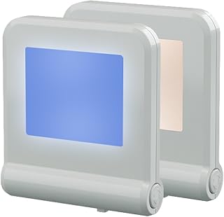 MAZ-TEK Plug in LED Night Light with Smart Dusk to Dawn Sensor, Multi-Color Changeable Nightlights, Energy Efficient Night Lamp for Bedroom, Baby Room, Kitchen, Hallway, Stairway, 2 Pack