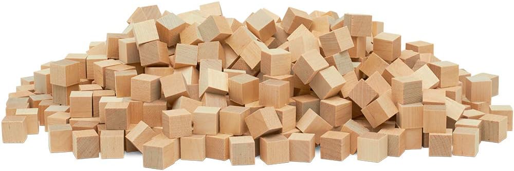 Wooden Blocks, 1/2 Inch Unfinished Wood Blocks for Crafts, Pack of 100 Wooden Cubes, Plain Wooden Blocks for Baby Shower, Small Blank Wooden Blocks, STEM, Building, Birch Wood Cubes for Crafts