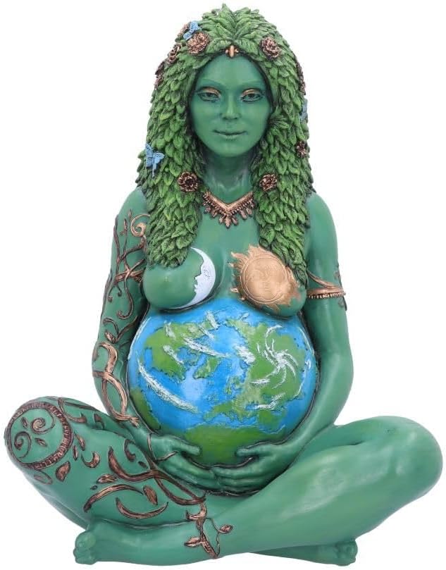 Nemesis Now Large Ethereal Mother Earth Gaia Art Statue Painted Figurine, Resin, Green, 30cm