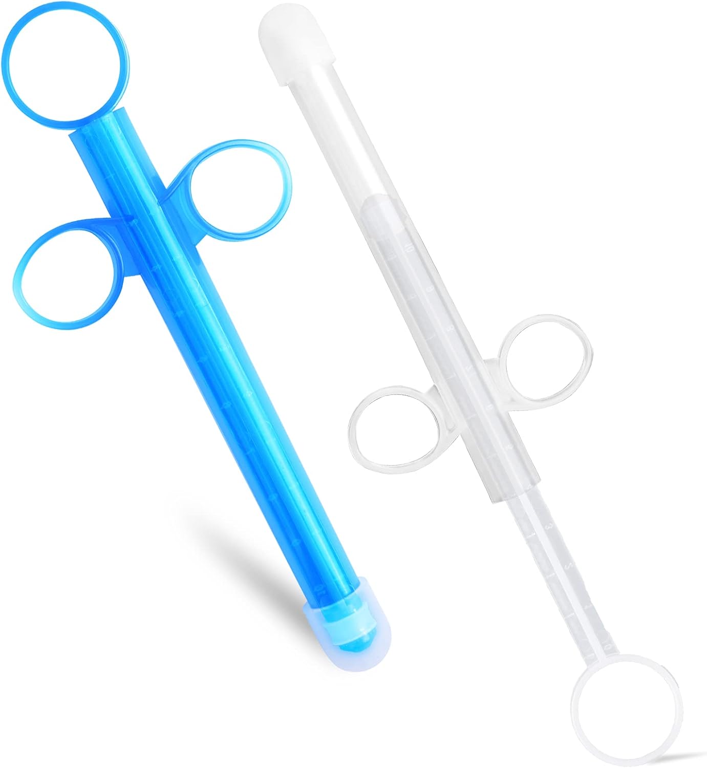 lube applicator for Women,Men,Female Lubricant Tube Shooter with 10ml Scales [2 Pack+Storage Bag] Reusable, Smooth with Rounded Tip & Cap,Easy use/Clean