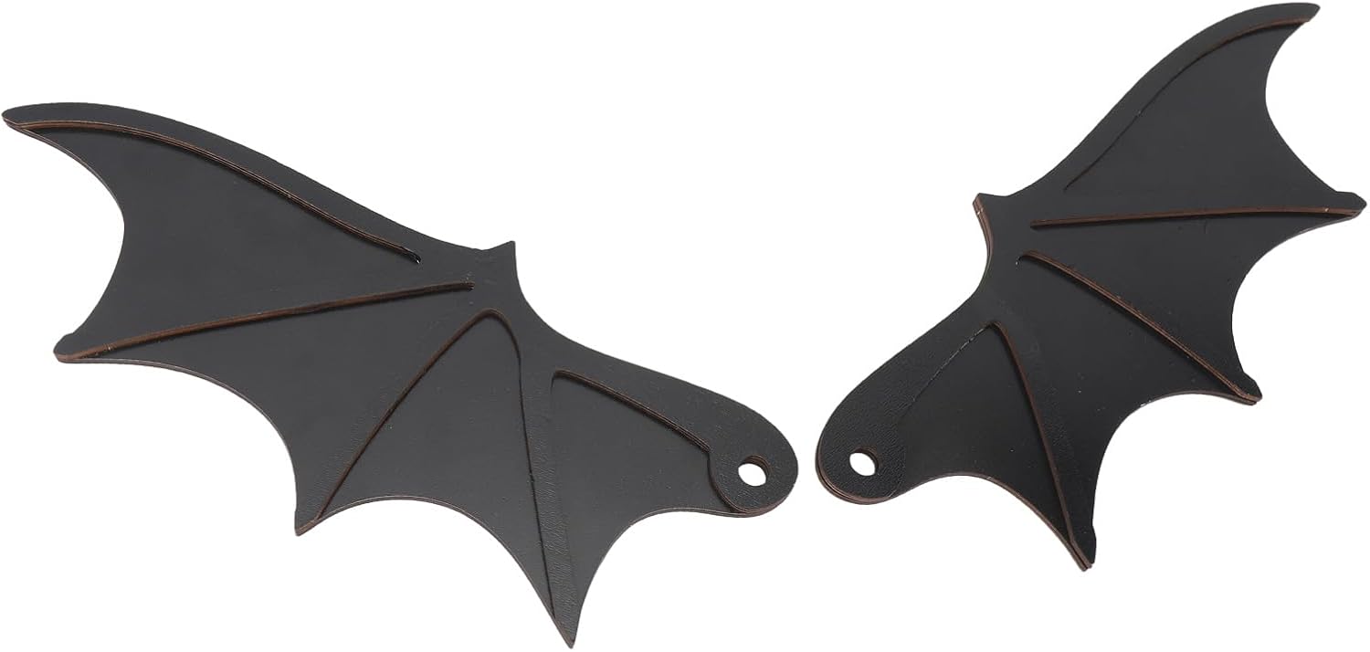 1 Pair Bat License Plate Decor, Wooden Funny Decorative Bat Wings, Bat Car Decor, Bat Wing Decoration, for Car License Plate Wall Party