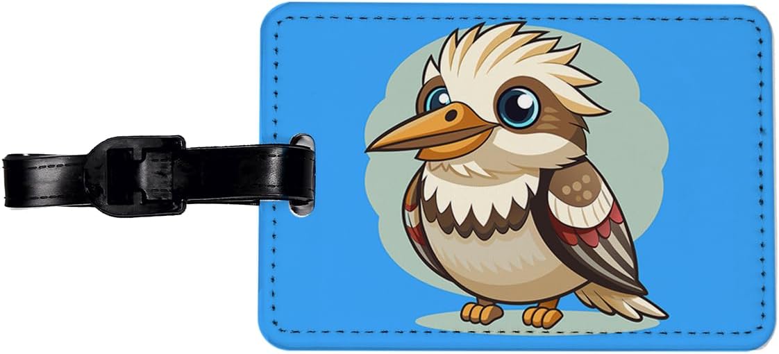 Kookaburra Bird Cute Travel Faux Leather Luggage Tag