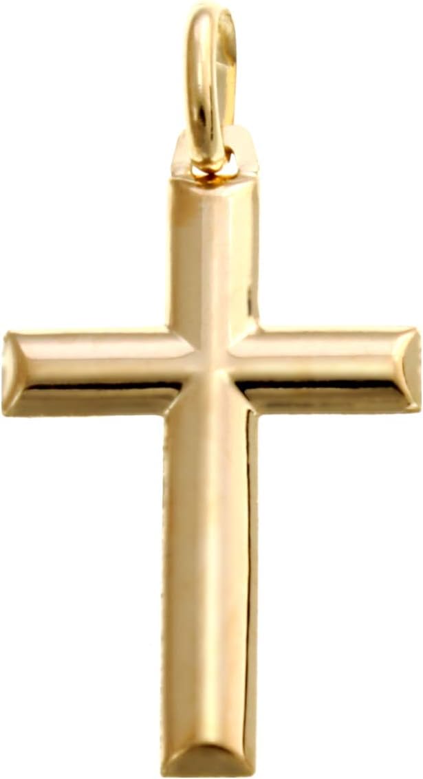 Alexander Castle Solid 9ct Gold Cross Necklace Pendant for Women & Men - Cross Charm with Jewellery Gift Box - PENDANT ONLY - 34mm x 22mm