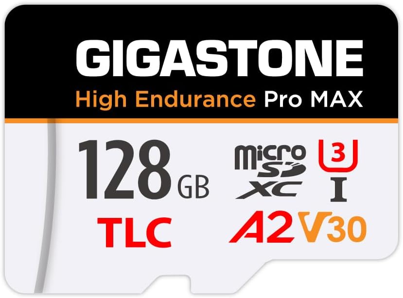 [5-Yrs Free Data Recovery] GIGASTONE 128GB Micro SD Card, High Endurance Pro MAX Series Speed Up to 160MB/s, Compatible with REDTIGER Rove VIOFO VANTRUE PRUVEEO Dash Cam, MicroSDXC UHS-I A2 V30 U3