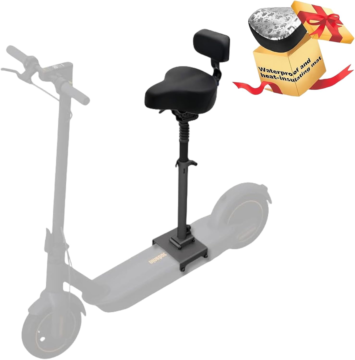 Electric Scooter Seat Compatible with Ninebot Max G30P/G30LP Electric KickScooter, Oversized Saddle with Backrest, Comfortable Wide Seat Cushion