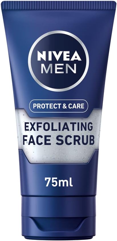 NIVEA MEN Protect & Care Exfoliating Face Scrub (75ml), Invigorating Men's Face Scrub and Cleanser with Aloe Vera, Exfoliating and Refreshing