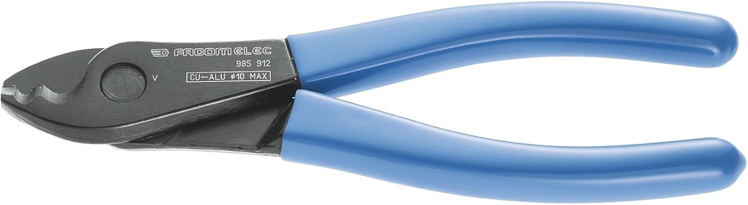 FACOM - Professional Aluminum and Copper Cable Cutting Plier - 985912 - Scissors for Stripping or Cutting Single and Multi-Strand Wire - Quality Tools - for Professionals and Individuals