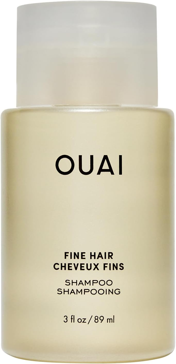 OUAI Fine Shampoo Travel Size - Volumising Shampoo, Strengthening Keratin, Biotin & Chia Seed Oil for Fine Hair - Delivers Clean, Weightless Body - Paraben, Phthalate, Sulfate Free Hair Care - 89ml