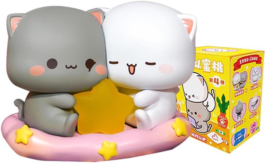 Aven Rabbit Mitao Cat Series 4 Blind Box Figures, Mystery Box Random Design Toys Girl Birthday Gifts Christmas Collectible Toy for Desk Accessories, 1PC