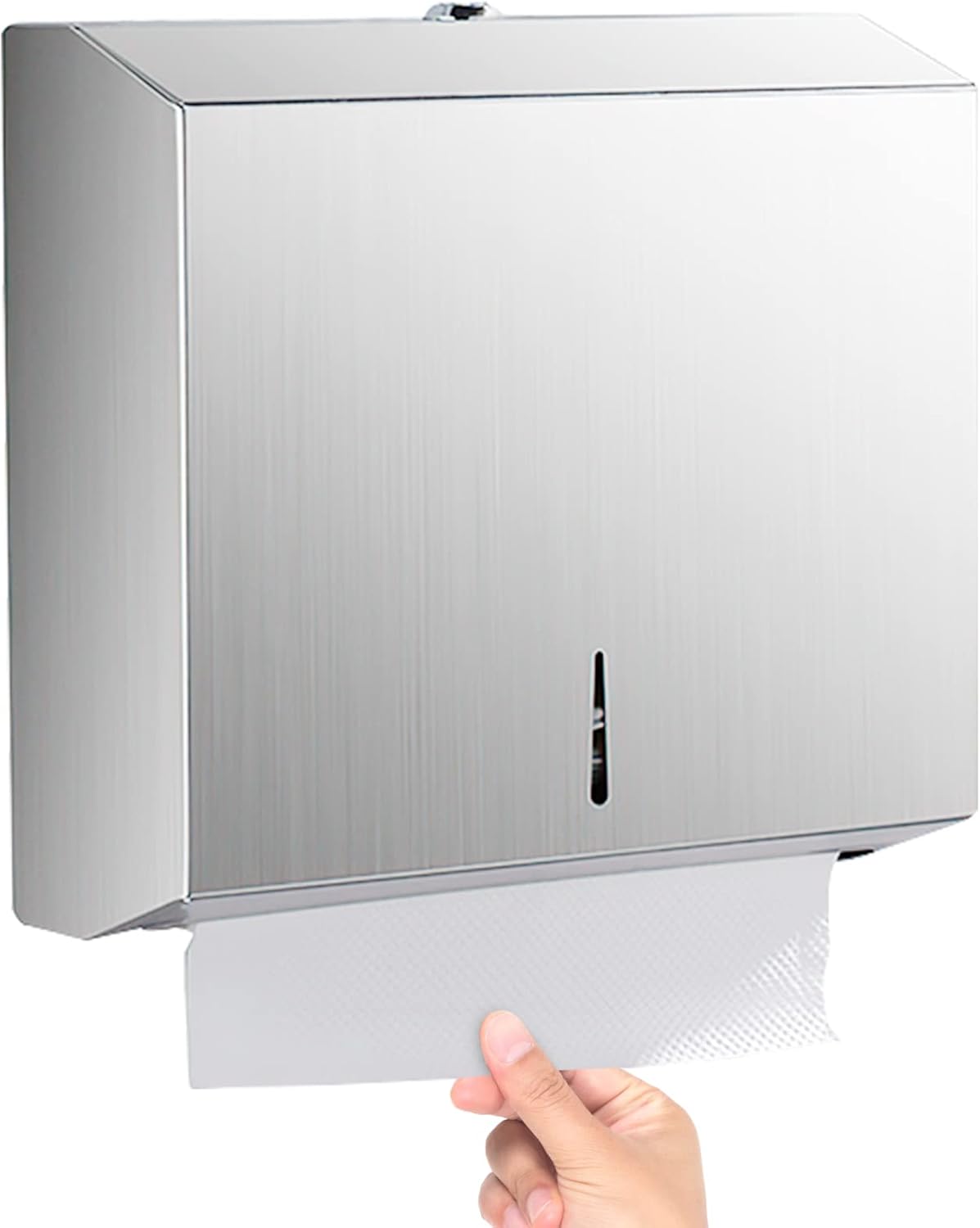 TOTSUN Paper Towel Dispenser, Commercial Paper Hand Towel Dispensers Stainless Steel Wall Mounted, for 250 to 400 Sheets