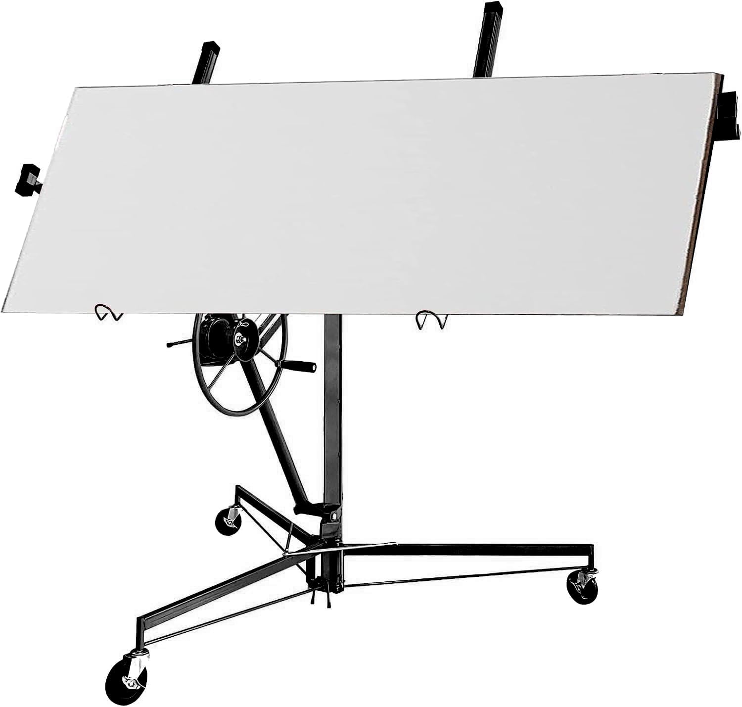 Drywall Panel Lifts Gypsum Board Lifts Sheetrock Jack Lifts for 11ft Ceilings Rolling Casters Lockable Construction Tools Indoor Outdoor Home and Commercial Decorative Lifts DIY Black