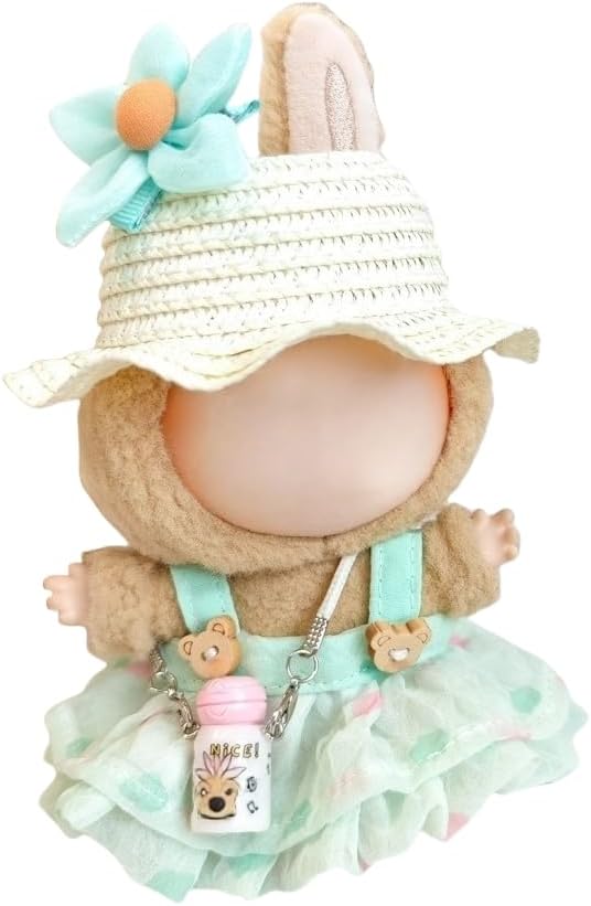 Clothes Compatible with Doll 17cm,Skirt Dress up Accessories High-End Dolls Fashion Clothing Set (Green)