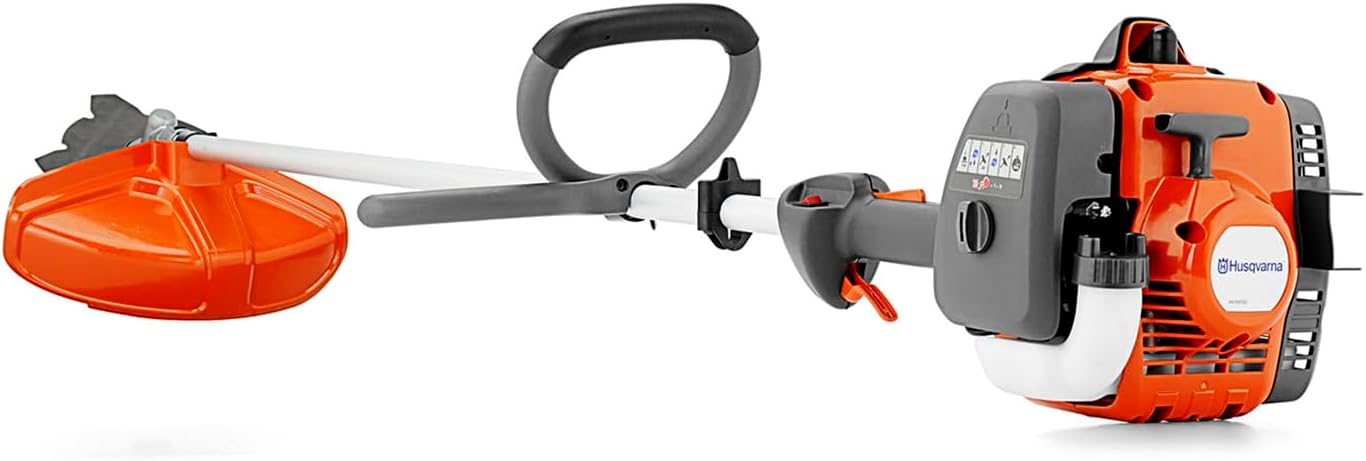 Husqvarna 122RJ Gas Weed Eater and Brushcutter, Multi-Purpose Gas Brush Cutter Tool with String Trimmer Head and Grass Blade, Adjustable Harness for Additional Support, Gifts for Men, 970732503