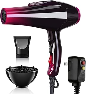 Professional Hair Dryer Powerful 3500 Watt Blow Dryer Salon Ceramic Tourmaline Ionic High Power Blow Dryer,Quick Dry Hair Dryers with AC Motor Concentrator Diffuser Attachments