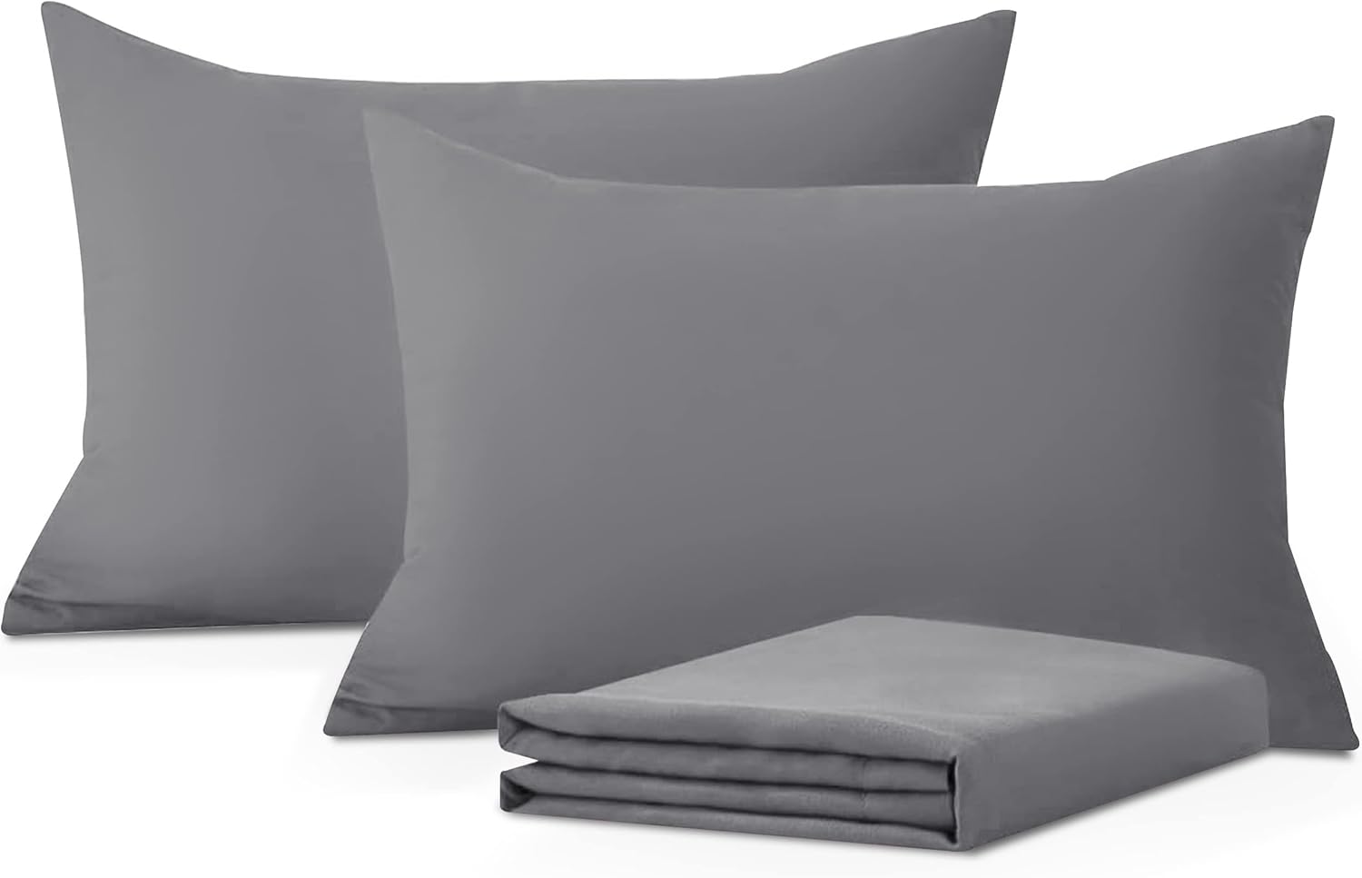 Moonlight Bedding Pillow Cases 2 Pack – Grey Pillowcases Envelope Closure Super Soft Brushed Microfiber Standard House Wife Pillow Covers, (50 X 75 CM)