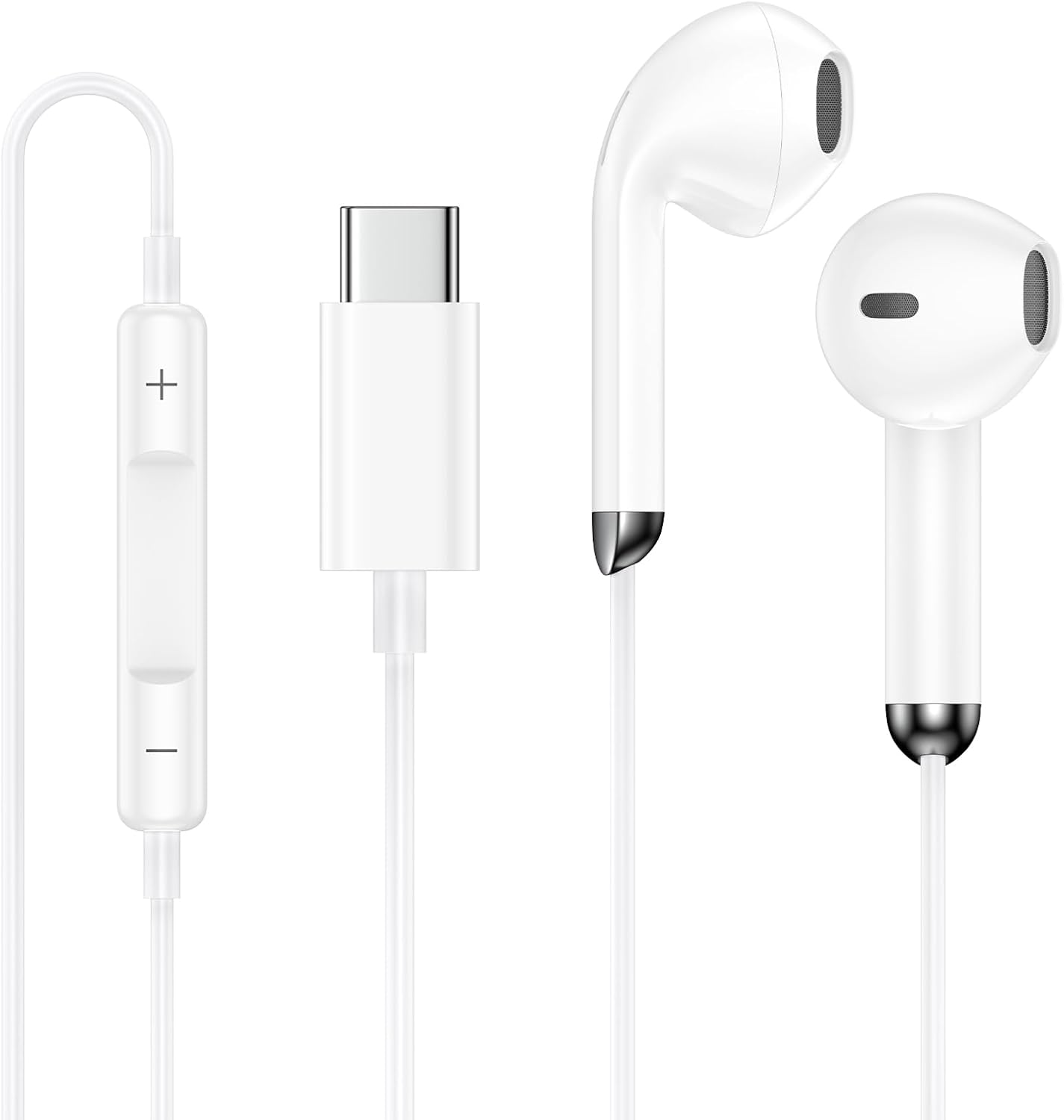 USB C iPhone Headphones Earphones Wired for iPhone 17/17 Pro/17 Pro Max/16/16 Pro/16 Pro Max/15, Ear Buds Type C Earphones Headsets with Microphone & Remote Control for Samsung S25 S24 S23 S22 S21 S20