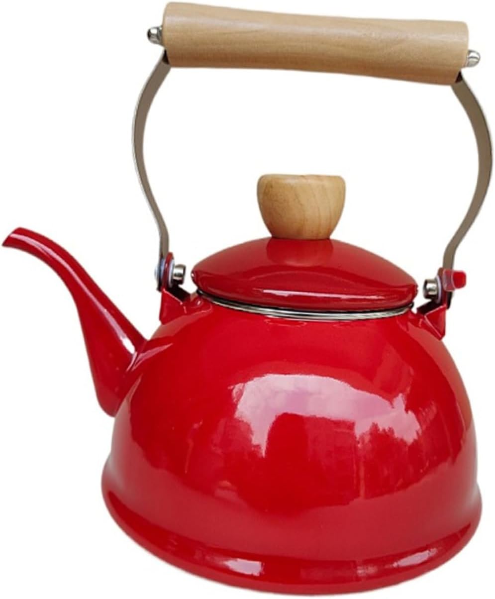 DOITOOL Vintage Teapot Stovetop Enamel Tea Pot 1.4L Water Pot Tea Kettle for Housewarming