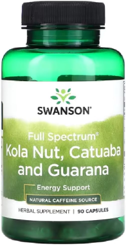 Swanson - Full Spectrum Kola Nut, Catuaba & Guarana | Energy and Vitality Support - 90 Capsules