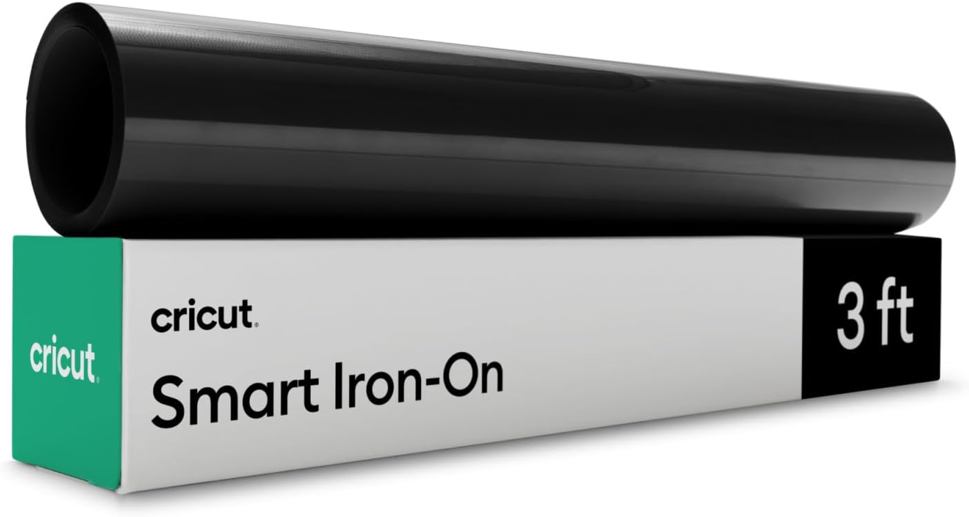Cricut Smart Iron On, Black (13in x 3ft) - HTV Heat Transfer Vinyl - Matless Cutting for Long cuts