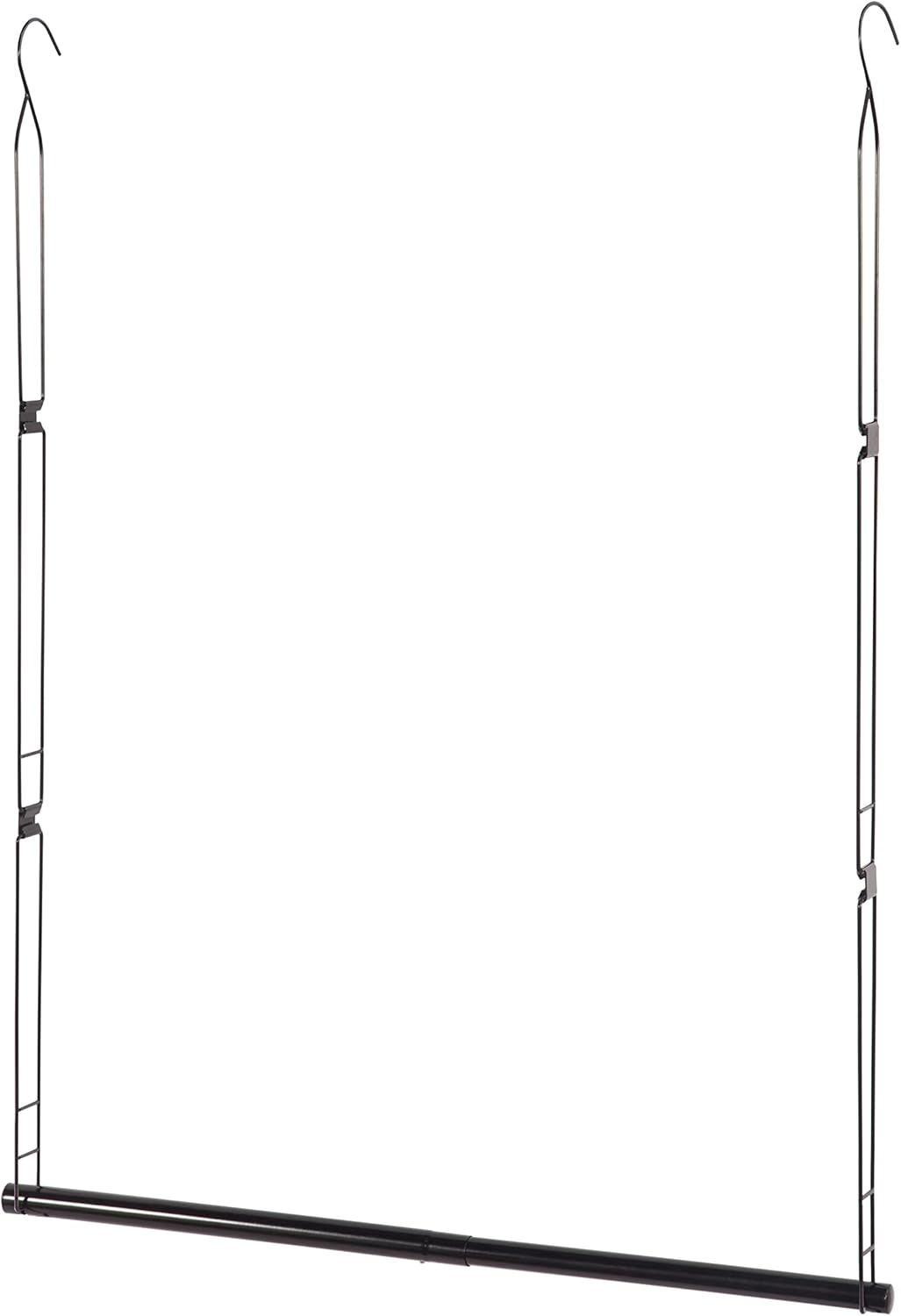 STORAGE MANIAC Hanging Closet Rod, Adjustable Width and Height Closet Hanging Organizer, Space-Saving Clothes Hanging Bar, Closet Extender Hanging Rod Double Closet Hanging Rod, 1 Pack Black