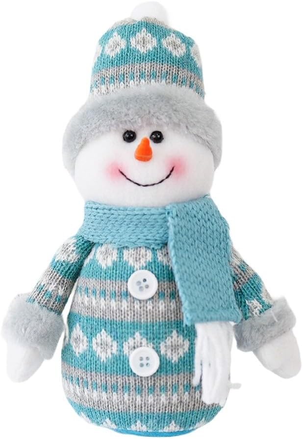 Christmas Doll Ornament with Scandinavian Style, Crafted from Soft Polyester Fabric and Faux for Home Kitchen Farmhouse Holiday Decorating Purposes (The Snow Man)