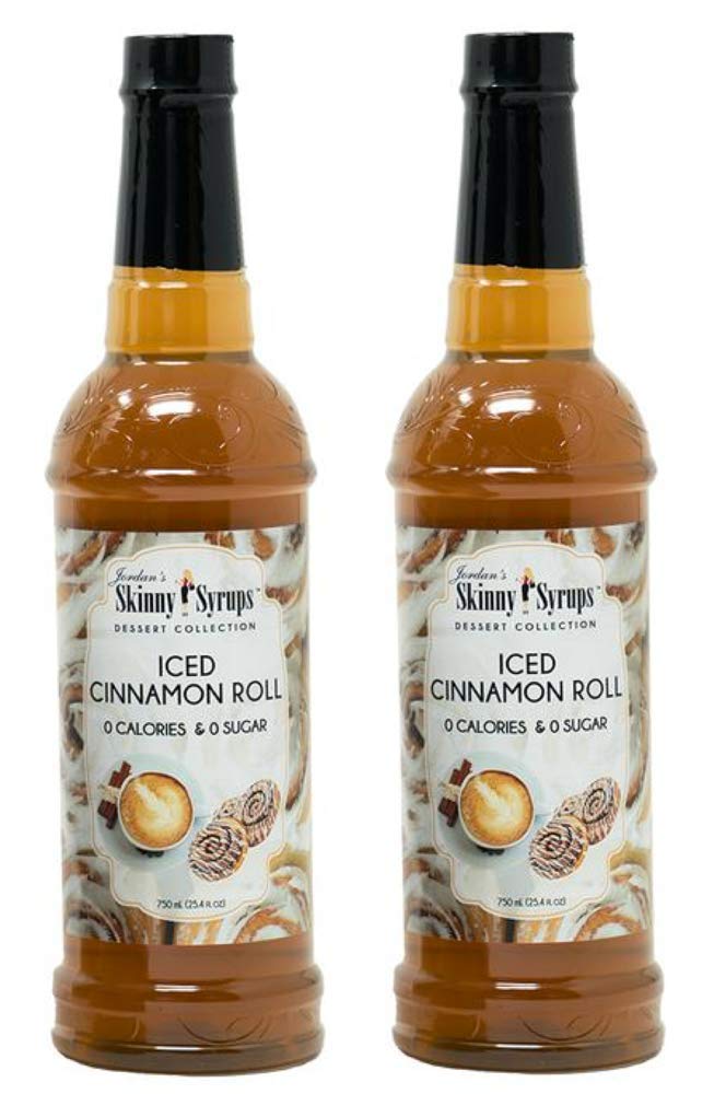 Jordan's Skinny Dessert and Ice Cream Sugar Free Syrup Collection 750 ml 2 Bottles (Iced Cinnamon Roll)
