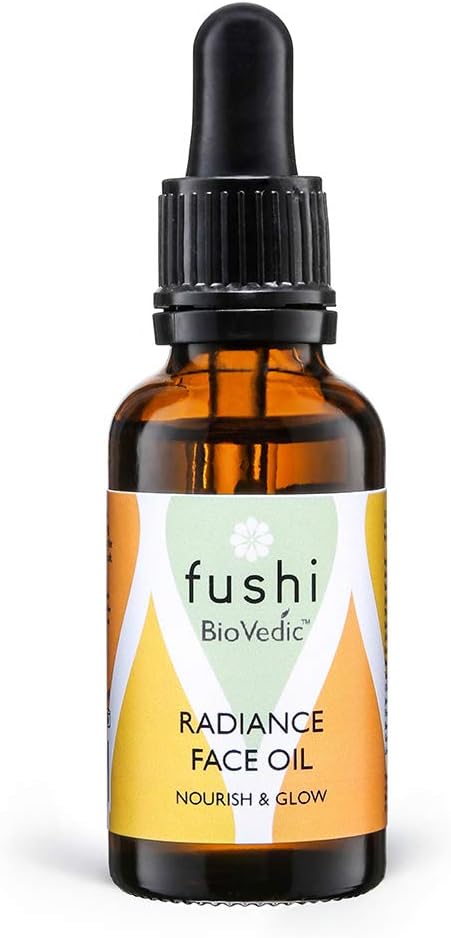 Fushi Biovedic Radiance Face Oil 30ml | Fresh Pressed | Ayurvedic Herb Manjisthta, Kalahari Melon Seed & Raspberry Seed | Best for Dull Skin, Fine Lines & Dry Skin Relief | Manufactured in The UK