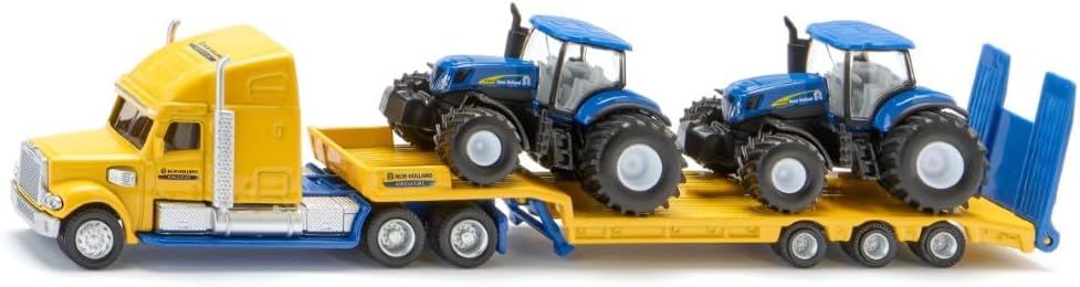 siku 1805, Lorry with New Holland Tractors, 1:87, Metal,Plastic, Yellow,Blue, Multifunctional