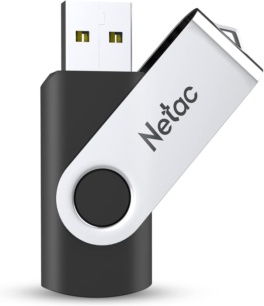 Netac 64GB USB 2.0 Flash Drive, Swivel Design Memory Sticks, Pen Drive, Usb Sticks for Data Storage, Zip Drive and jump Drive with LED Light