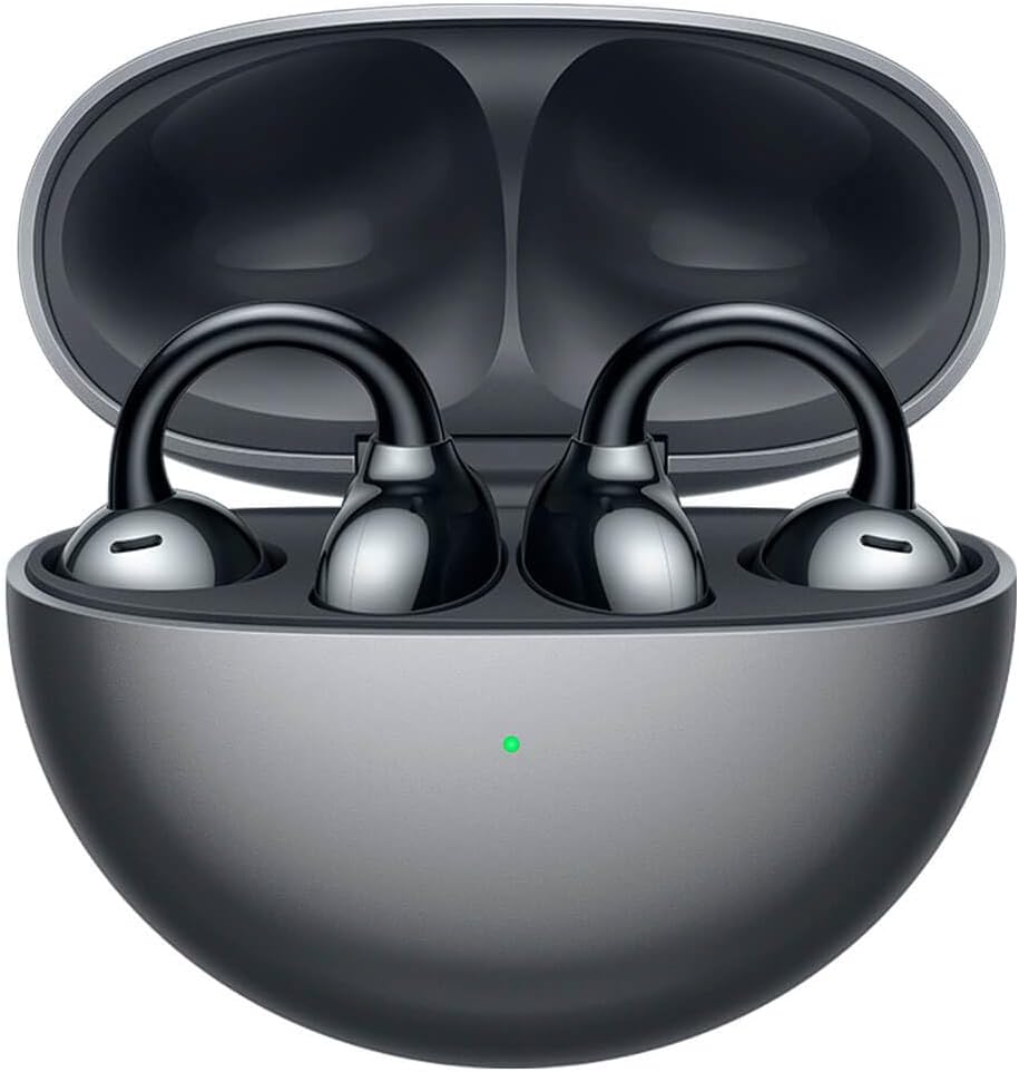HUAWEI FreeClip Black Wireless Earbuds - Open Ear Bluetooth Earphones with Long Lasting Battery & AI Crystal Clear Sound - Lightweight in-Ear Headphones with IP54 Resistance to Dust Water