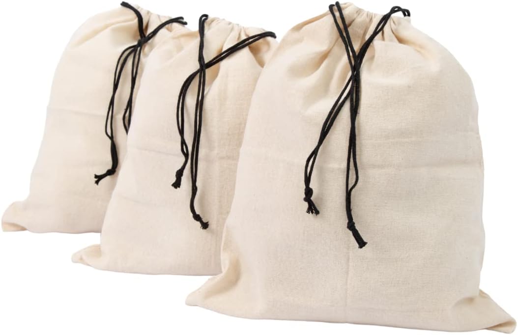 Organic Cotton Dust Proof Storage Bags for Handbags - Large Purse Storage Bags - Dust Bag Cover for Expensive Purses & Handbags - Extra Large Canvas Storage Bags (3 Extra Large: 26"x20")