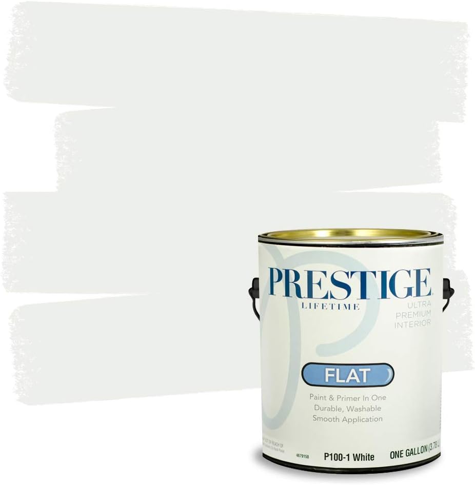 PRESTIGE Paints Interior Paint and Primer in One, 1 Gallon, Flat, White