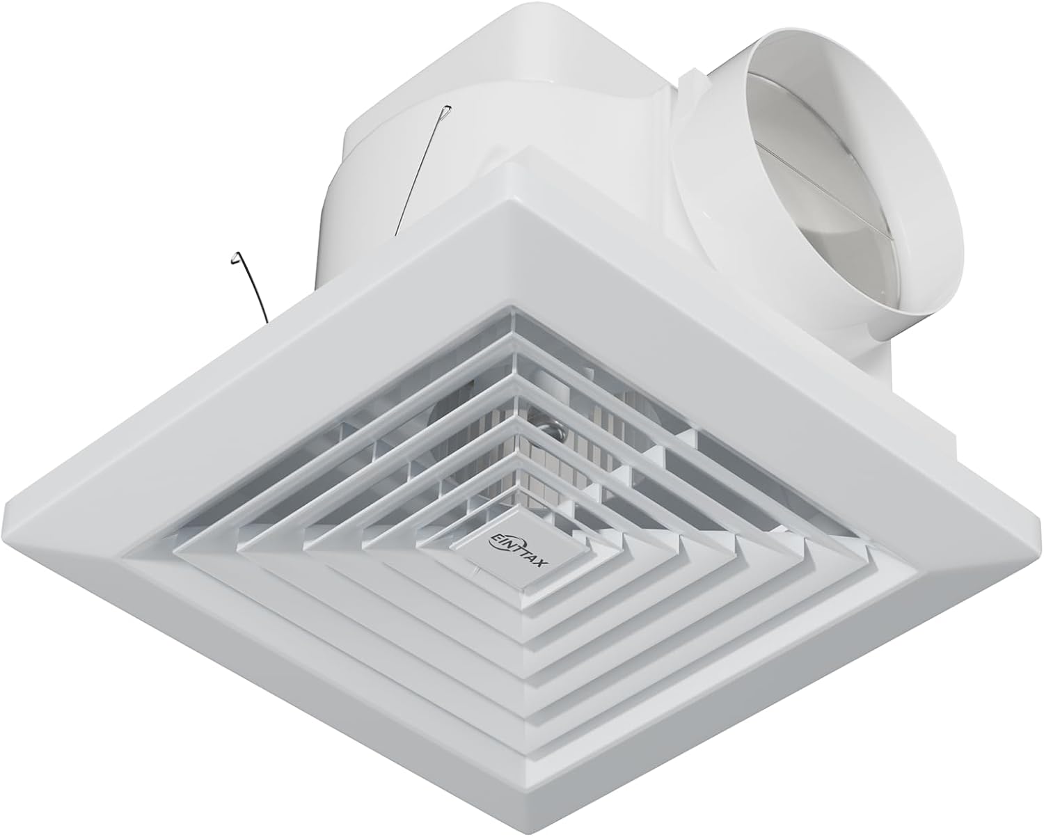 9.8in Panel Bathroom Exhaust Fan, 77 CFM 1.1 Sones Quiet Ceiling Mount Exhaust Fan, 4'' Duct Square Bathroom Vent Fan for Home/Bath/Garage/Office, 25W, 8.3 x 8.3'' Mount, White