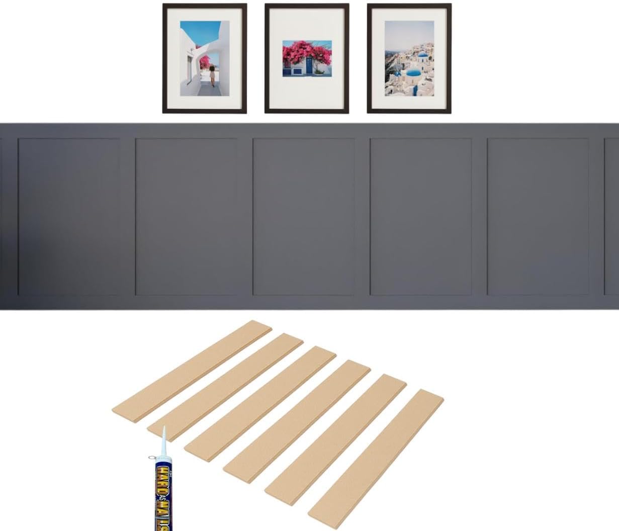 15PCS 6mm Wall Panelling Kit Shaker Style 3D Wall Panel Kit | MDF Wall Panels - Paintable Accent Panel Kit for a Stylish Upgrade to Any Home Decor 100cmx10cm