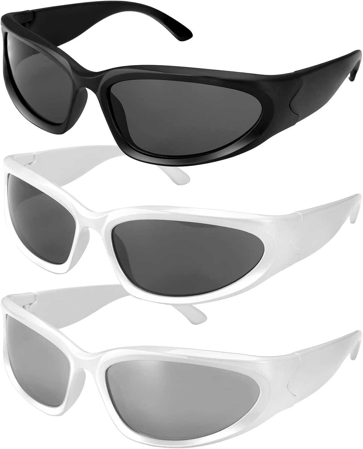 3Pcs Wrap Around Sport Sunglasses, UV400 Sun Glasses