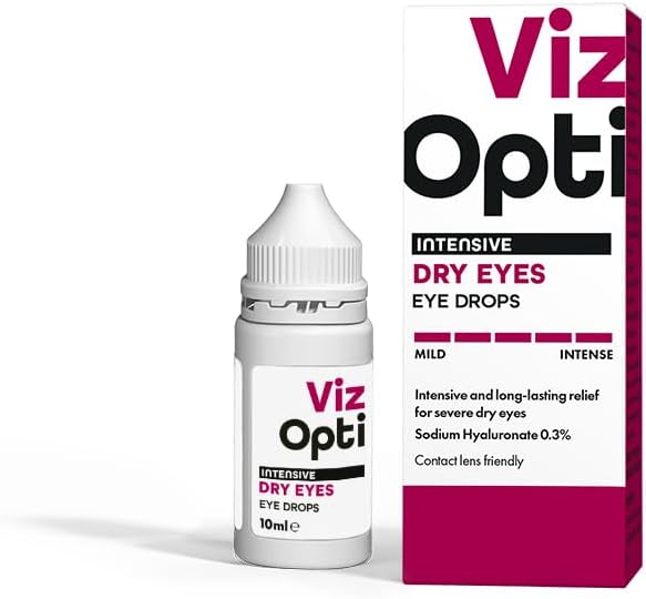 Vizopti Intensive Dry Eyes Eye Drops Preserved – Advanced Relief for Severe Dry Eyes | Contact Lens Friendly | Sodium Hyaluronate 0.3% | Long-Lasting Hydration & Moisturization