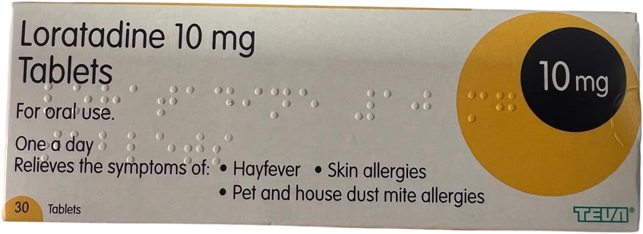 LORATADINE 10MG HAYFEVER & Allergy Tablets 30 Tablets - Pack of 3 | Fast Acting 24-Hour Protection from Allergy Symptoms, Pollen, Pet Hair, Dust, and Hayfever — All Year Round, All Seasons