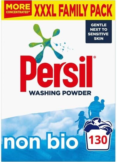 Persil Non-Bio Powder Washing Detergent Clothing Fabric - 140 Wash - Tough Stain Removal - Gentle To Sensitive Skin